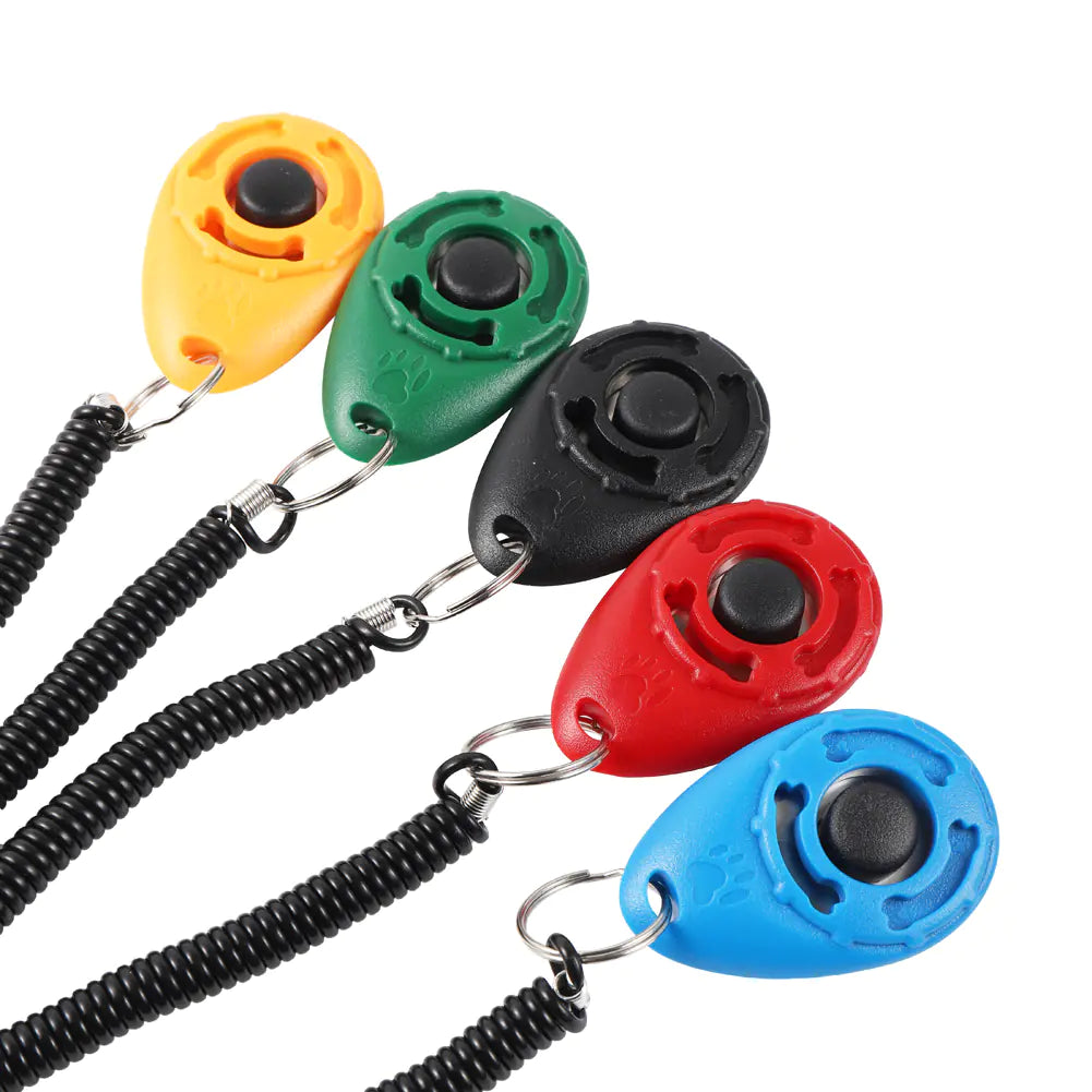 Clicker Ajustable para Entrenamiento de Perros con Correa de Llavero