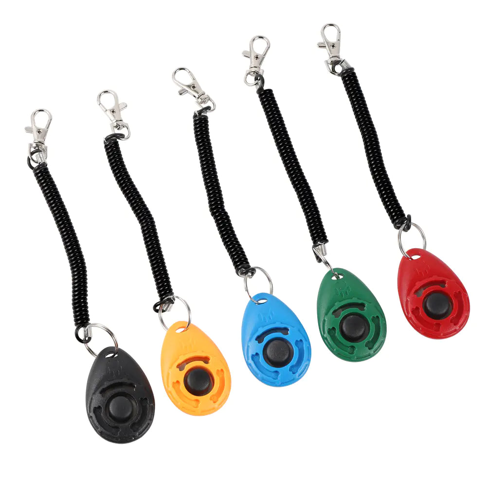 Clicker Ajustable para Entrenamiento de Perros con Correa de Llavero