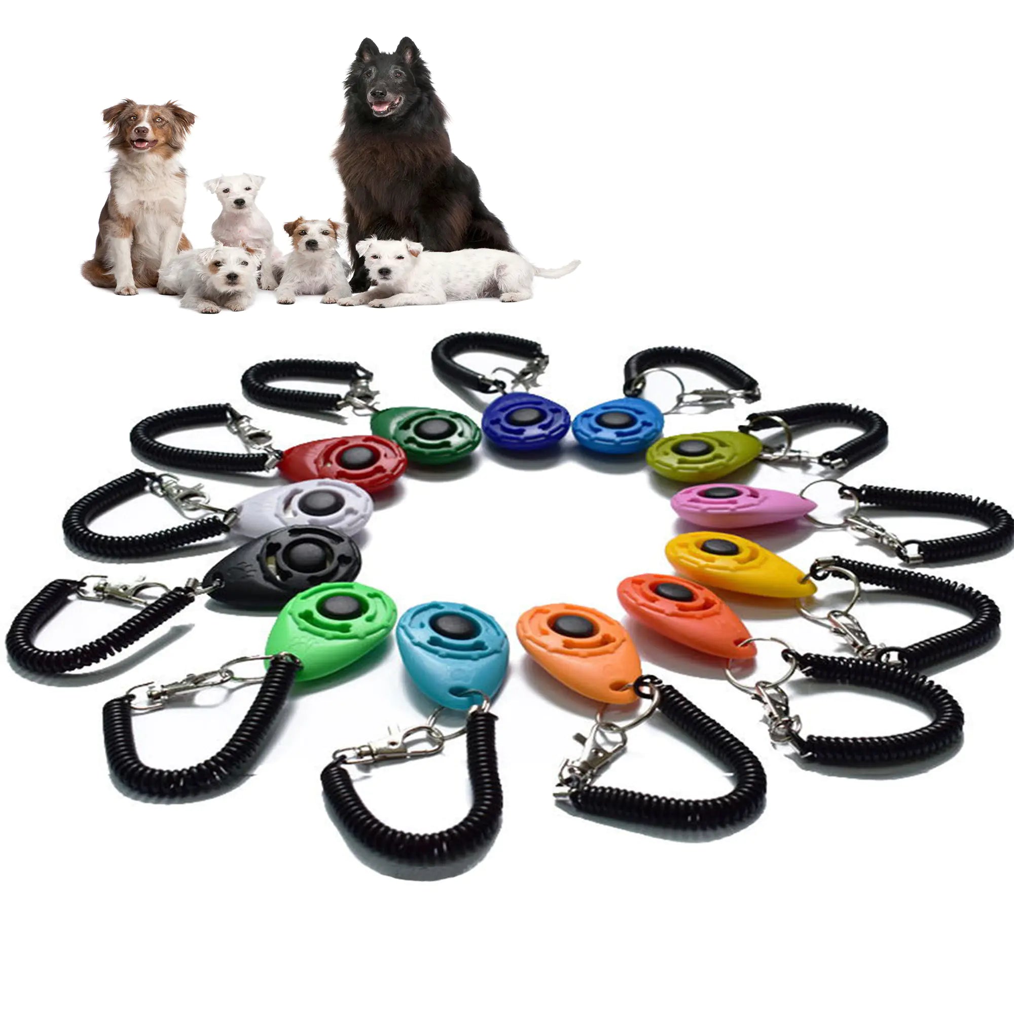Clicker Ajustable para Entrenamiento de Perros con Correa de Llavero