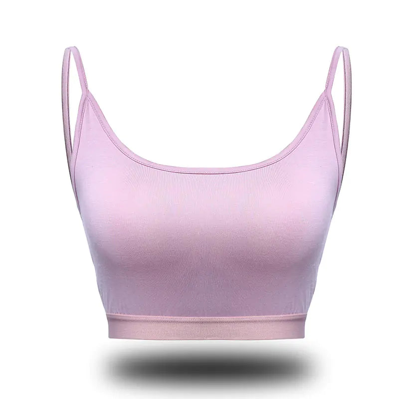 Top Cami de Yoga de Algodón Removible con Tirantes