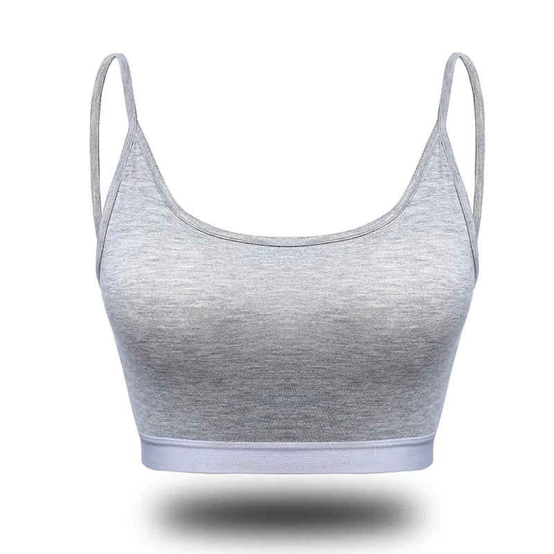 Top Cami de Yoga de Algodón Removible con Tirantes